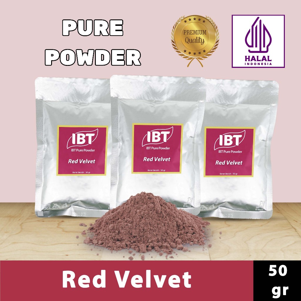 

Pure Red Velvet Powder Essence Murni Bubuk Import Makanan Kue 50 gr