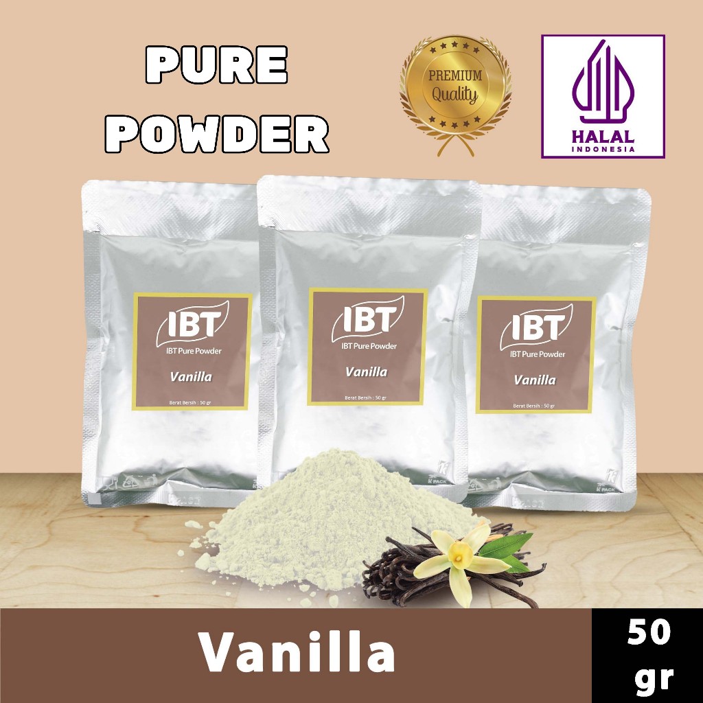 

Pure Vanilla Powder Essence Murni Bubuk Import Makanan Kue 50 gr