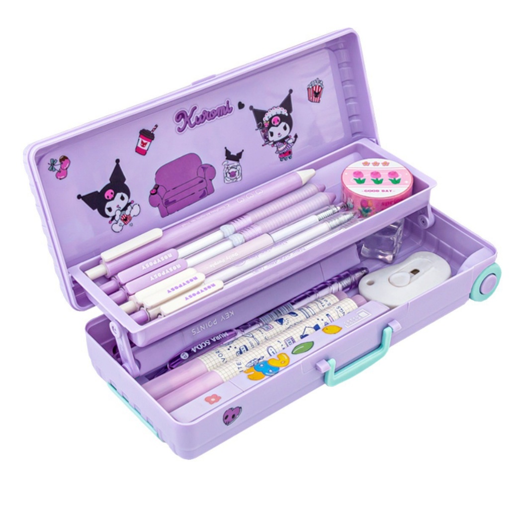 

Kotak pensil kotak troli Kapasitas besar kapasitas besar Kasus alat tulis lipat dua lapis