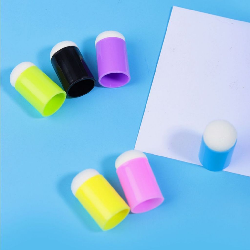 

PAKET USAHA Isi 50Pcs - Mainan anak FINGER SPONGE DAUBER / Stempel Tinta / Untuk Stempel Tinta / Lukis / Kerajinan Tangan