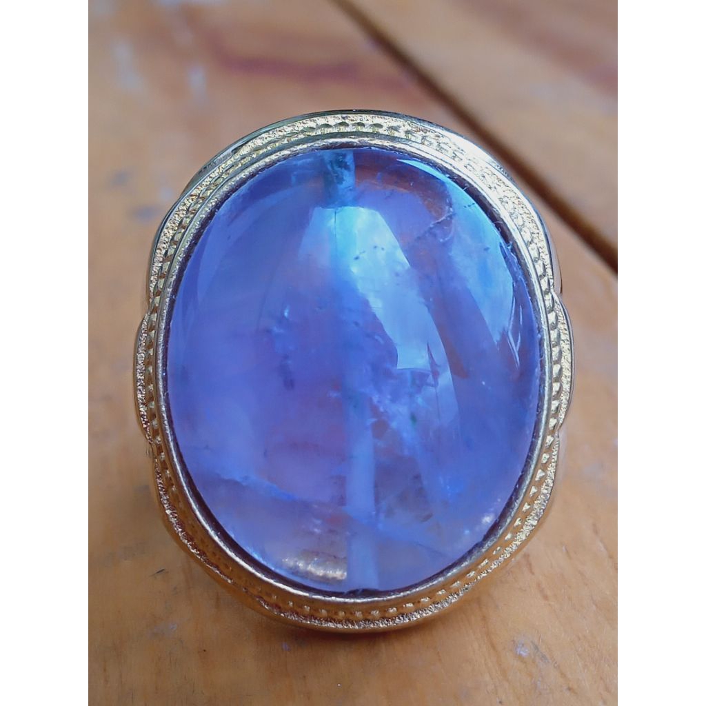 Cincin Batu Kecubung Ungu Combong Kendit