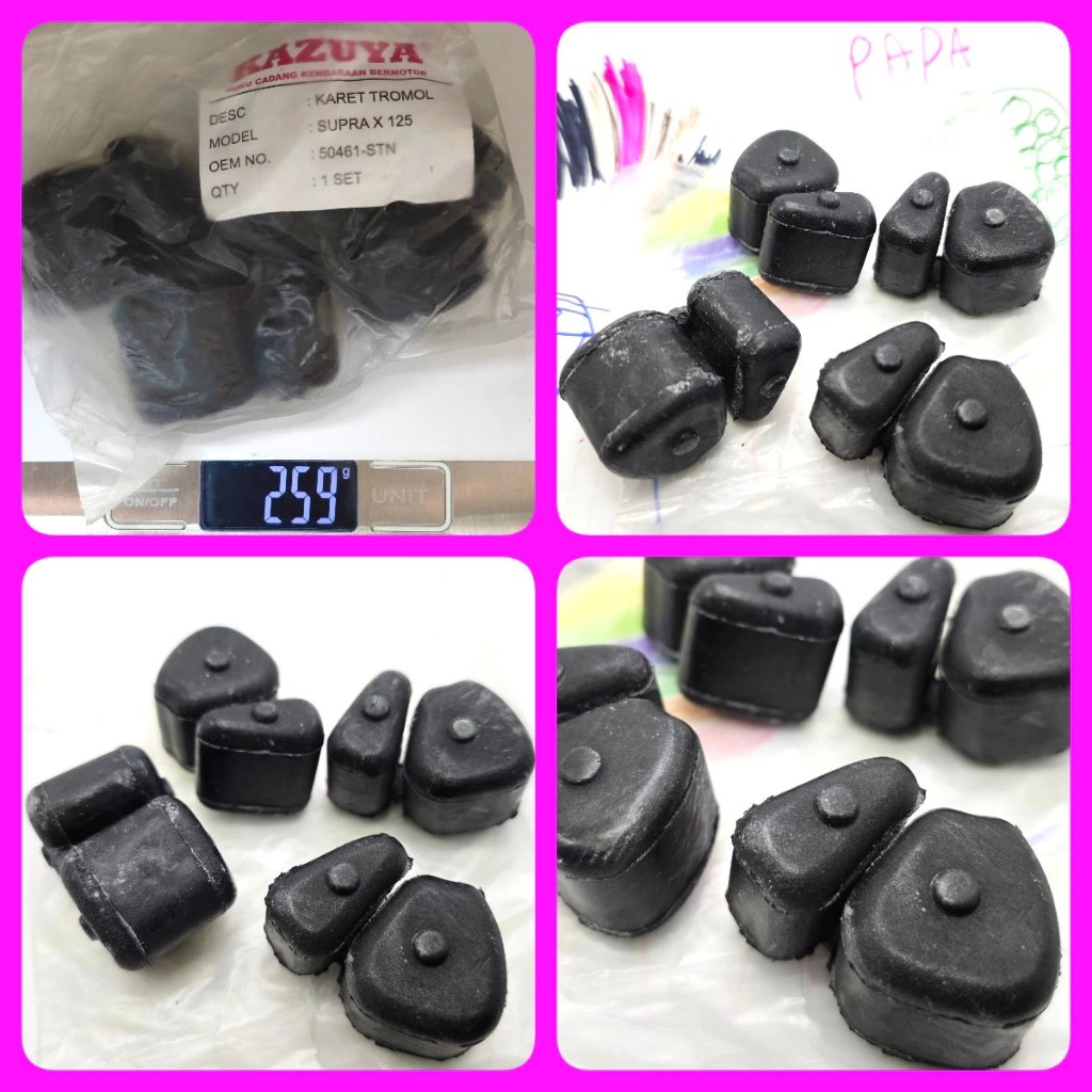 6iUT KARET TROMOL KAZUYA SUPRA X 125 x125 cs1-cs 1 & supra x 125 pgmfi-fi new cw-helm in & blade 110