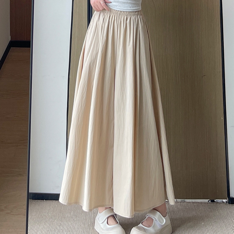 Rok Panjang Wanita Model Korea 2025 – High Waist A-Line, Plisket, Elegan & Slim, Cocok untuk Cewek B