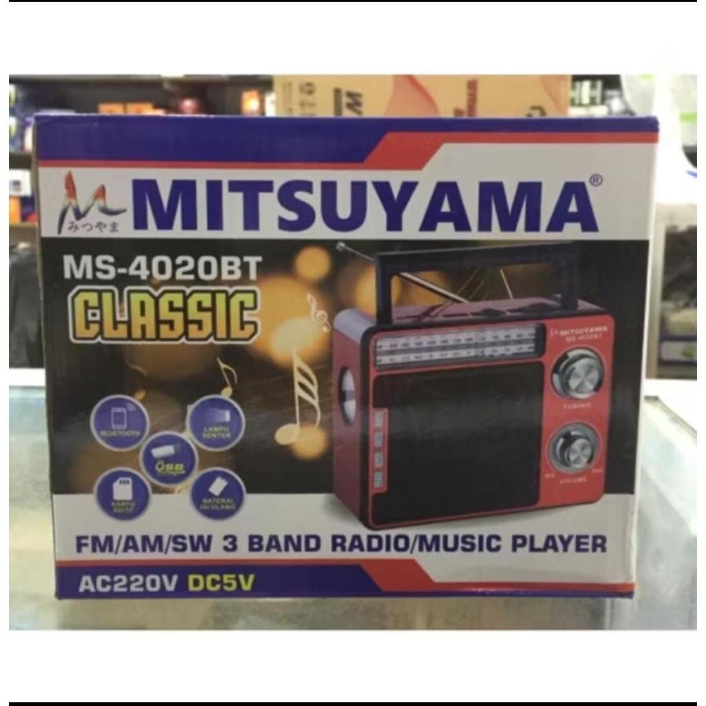 RADIO MITSUYAMA MS - 4020BT CLASSIC 3BAND RADIO/MUSIC PLAYER 4020