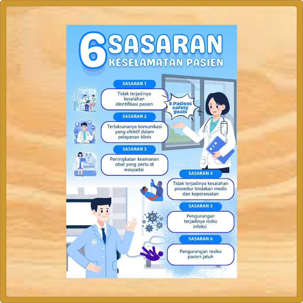 Stiker Poster 6 Sasaran Keselamatan Pasien Versi Baru | Stiker Poster 6 Sasaran Keselamatan Pasien u