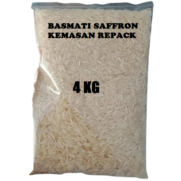 

Beras Basmati SAFFRON extra long basmati rice 4 KG kemasan repack