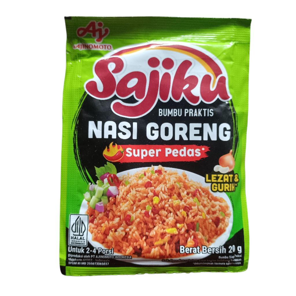 

Bumbu Sajiku Nasi Goreng Super Pedas 20gr Cabe Ajinomoto