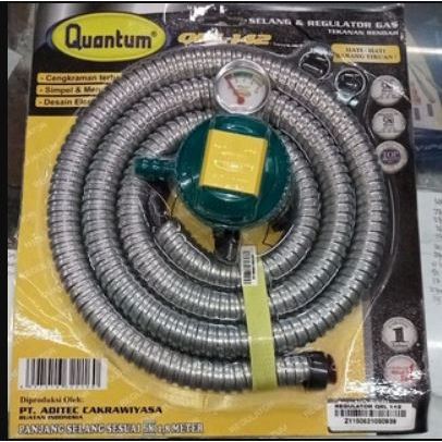 GOJEK Regulator + Selang Quantum QRL-142/SELANG REGULATOR GAS QUANTUM QRL-242/ REGULATOR QUANTUM