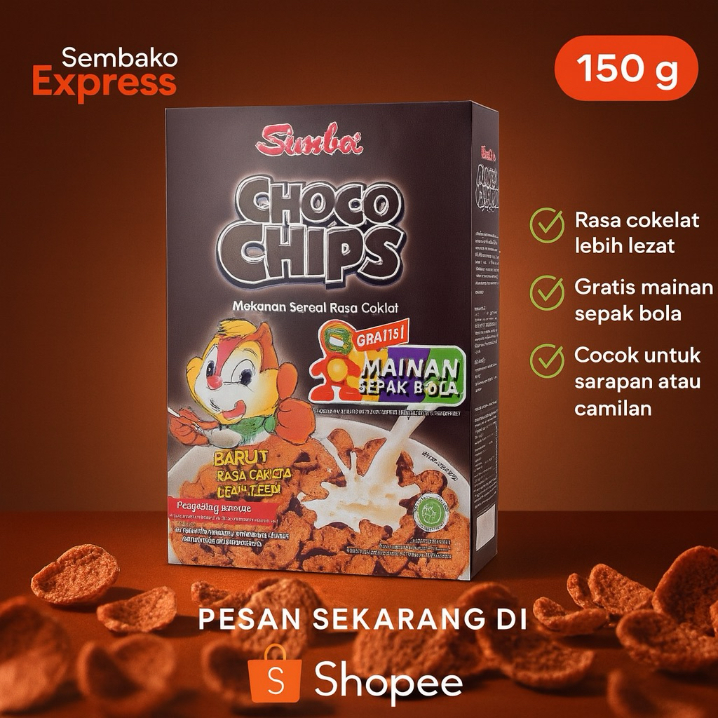 

Simba Choco Chips Sereal Cokelat 150g – Camilan Sehat & Lezat untuk Anak