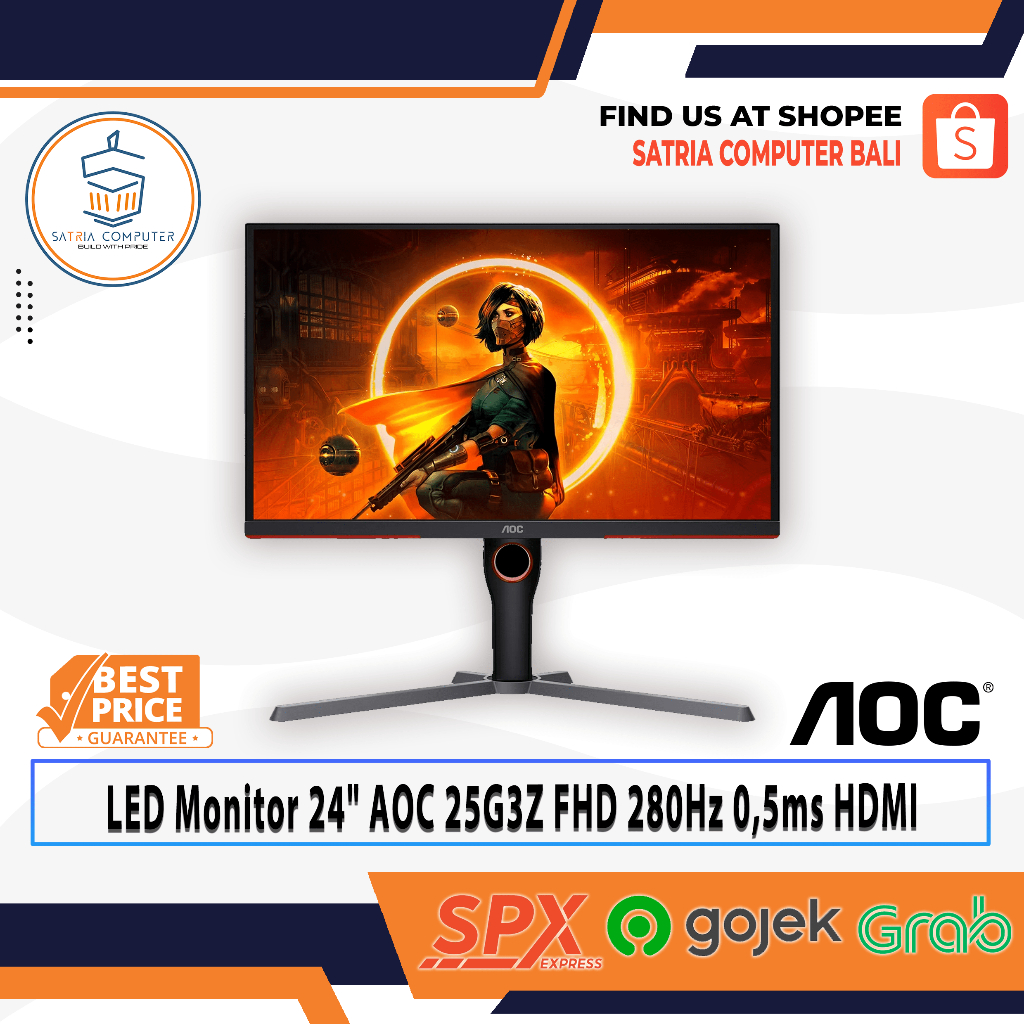 LED Monitor 24 AOC 25G3Z FHD 280Hz 0,5ms HDMI