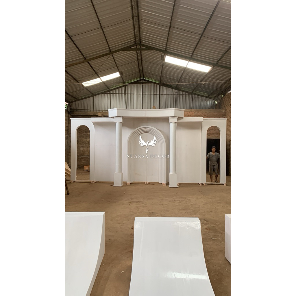 pelaminan backdrop/pelaminan terbaru/pelaminan modern/pelaminan triplek