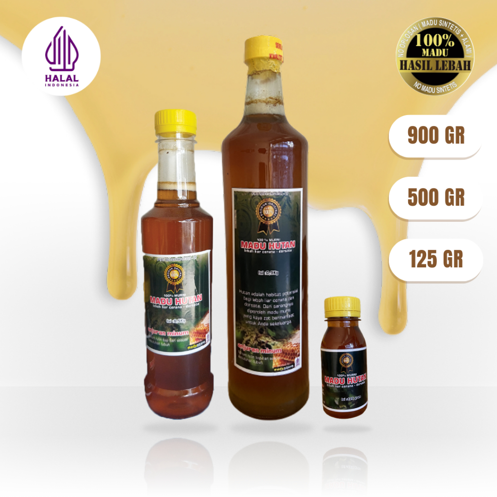 

MADU HUTAN 900GR 500GR 125GR MADU MURNI 100% ASLI RAW HONEY HALAL MADU HUTAN BANYUWANGI