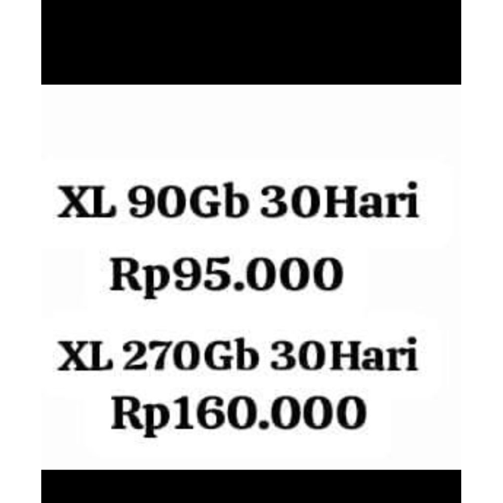 kouta XL Tembak 90gb/270gb