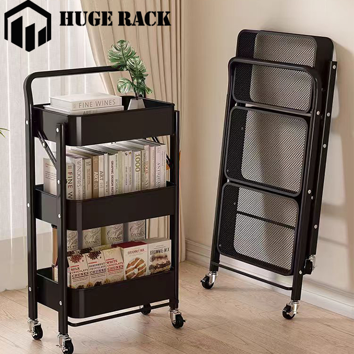 Rak Lipat Troli Susun Rak Troli Besi 3 Susun Rak Besi Susun Rak Dapur Stainless Rak buku besi Rak Ro