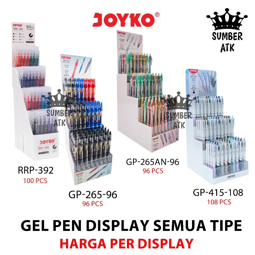 

Gel Pen Pulpen Pena Joyko GP-265AN-96 GP-265-96 GP-407-96 GP-419-96 GP-415-108 RRP-392 DISPLAY STAND Tip Gel 0.5 mm