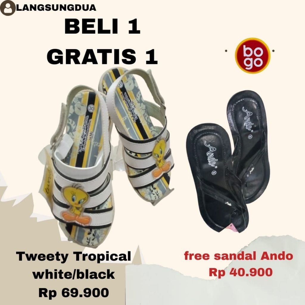 Sepatu Sandal Tweety Tropocal