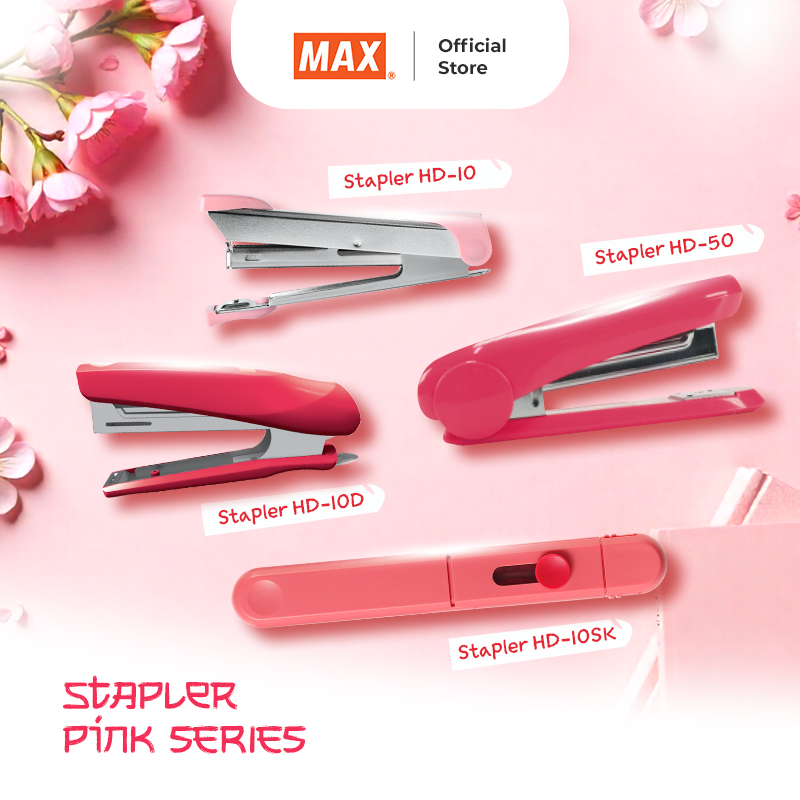 

MAX Stapler Staples Jegrekan Hekter HD 10 HD 50 PINK SERIES