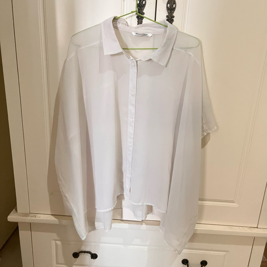 COLORBOX Blouse Chiffon Putih Kelelawar