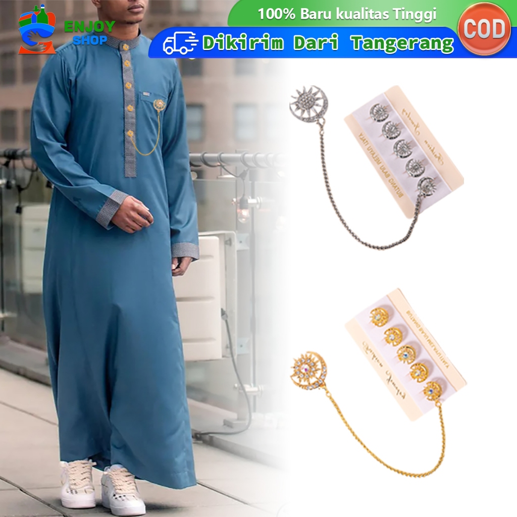 Kancing Baju Melayu Set Butang Baju Melayu Butang Pin Rantai Untuk Jas Melayu Pria Dan Wanita