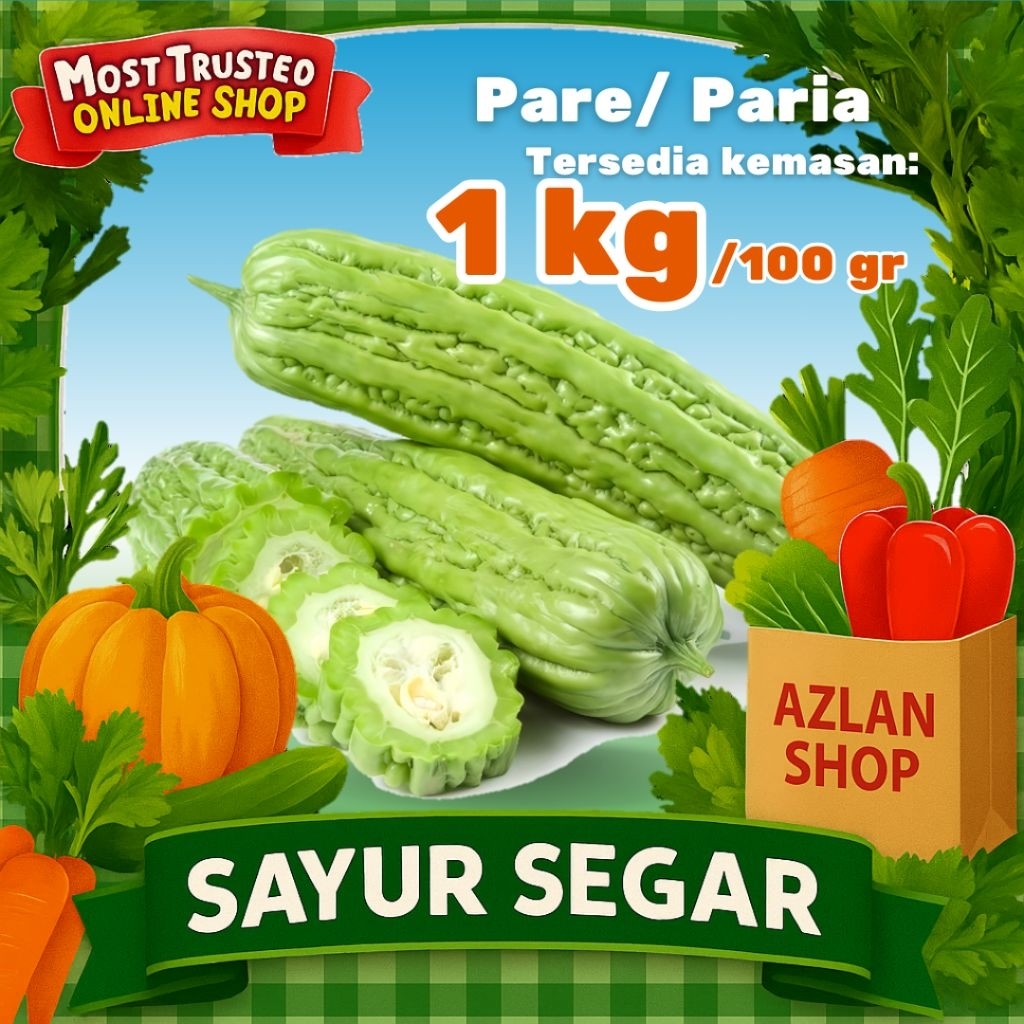 

Pare/ Paria 1kg - 100gr, Produk Sayuran Segar (Instan/ Same Day)