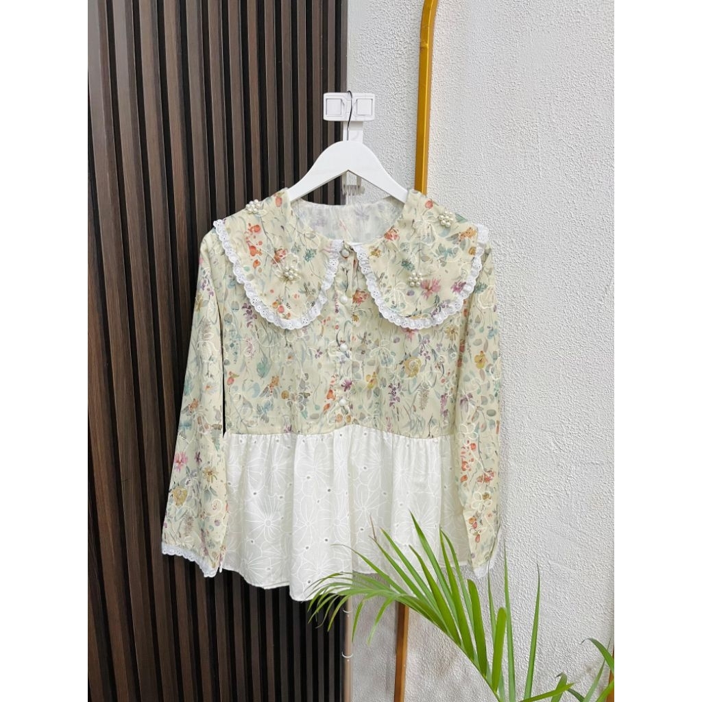 Blouse wanita motif bunga katbol premium