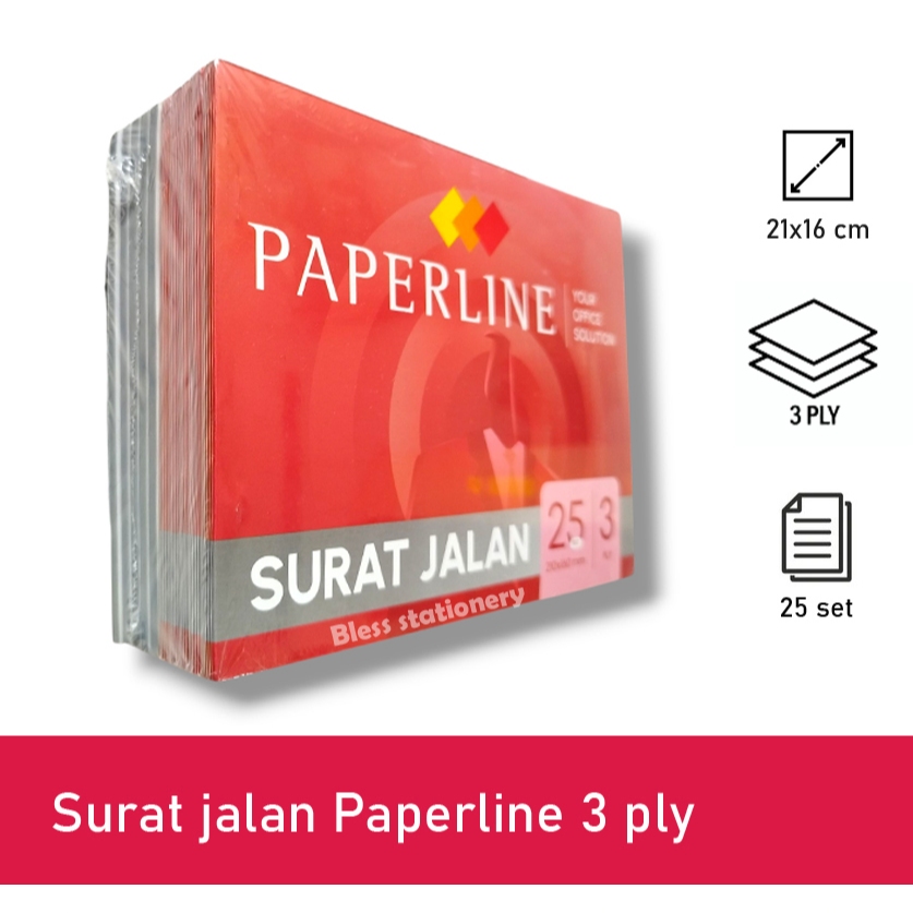 

Surat jalan PAPERLINE 3 ply surat jalan 3 rangkap NCR buku surat jalan besar rangkap 3 (PAK 10 buku) PACK isi 10 buku