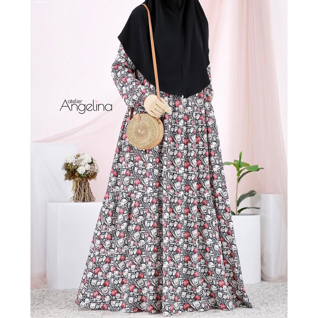[SIAP KIRIM] BELLA DRESS BASEBALL BLACK SIZE M BY ATELIER ANGELINA