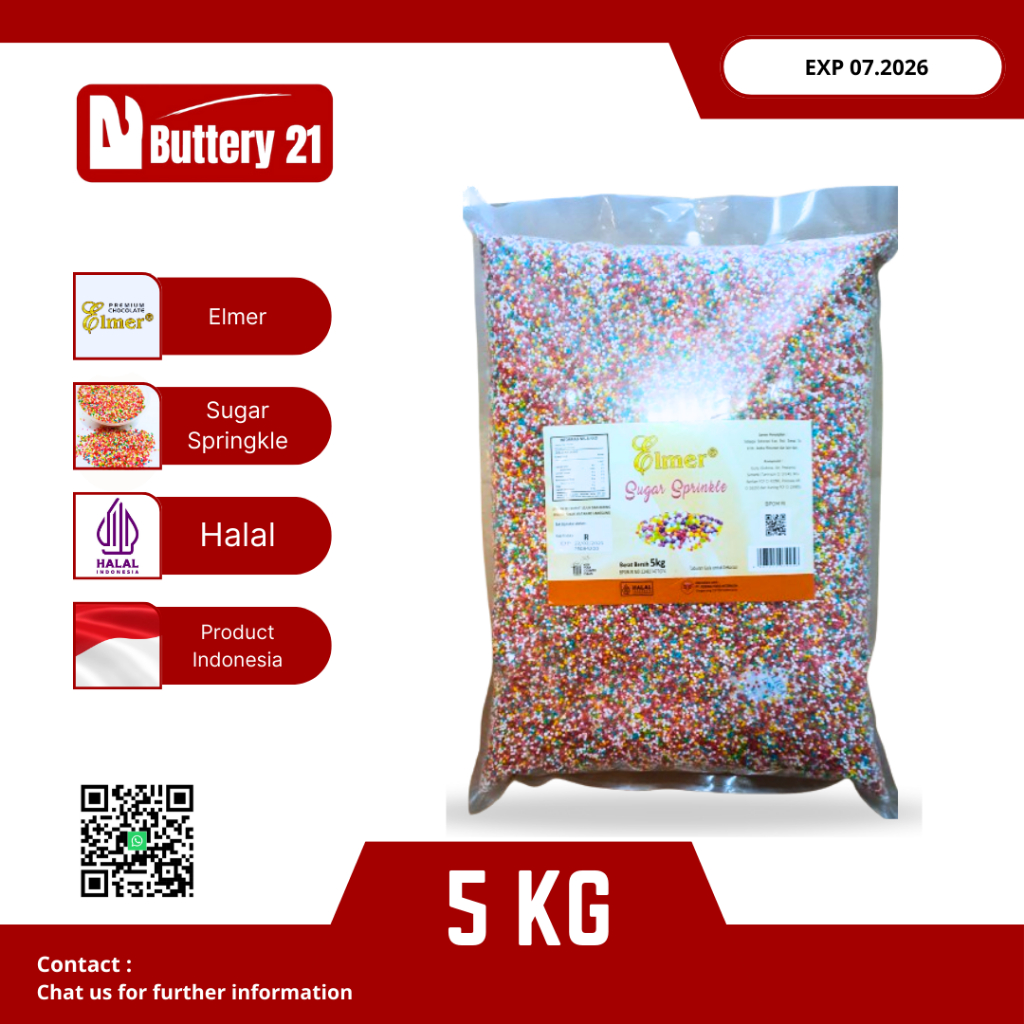 

ELMER SUGAR SPRINKLE 5 KG/SPRINKLE WARNA WARNI/GULA BUTIR/ TRIMIT/GULA BUITER WARNA WARNI