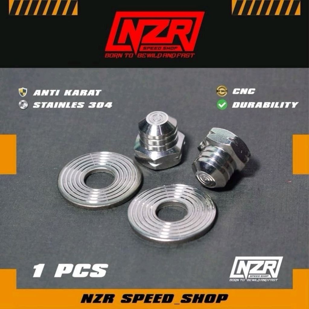 MUR TOPI & RING MODEL SPIRAL STAINLESS 304 ANTI KARAT YAMAHA & HONDA