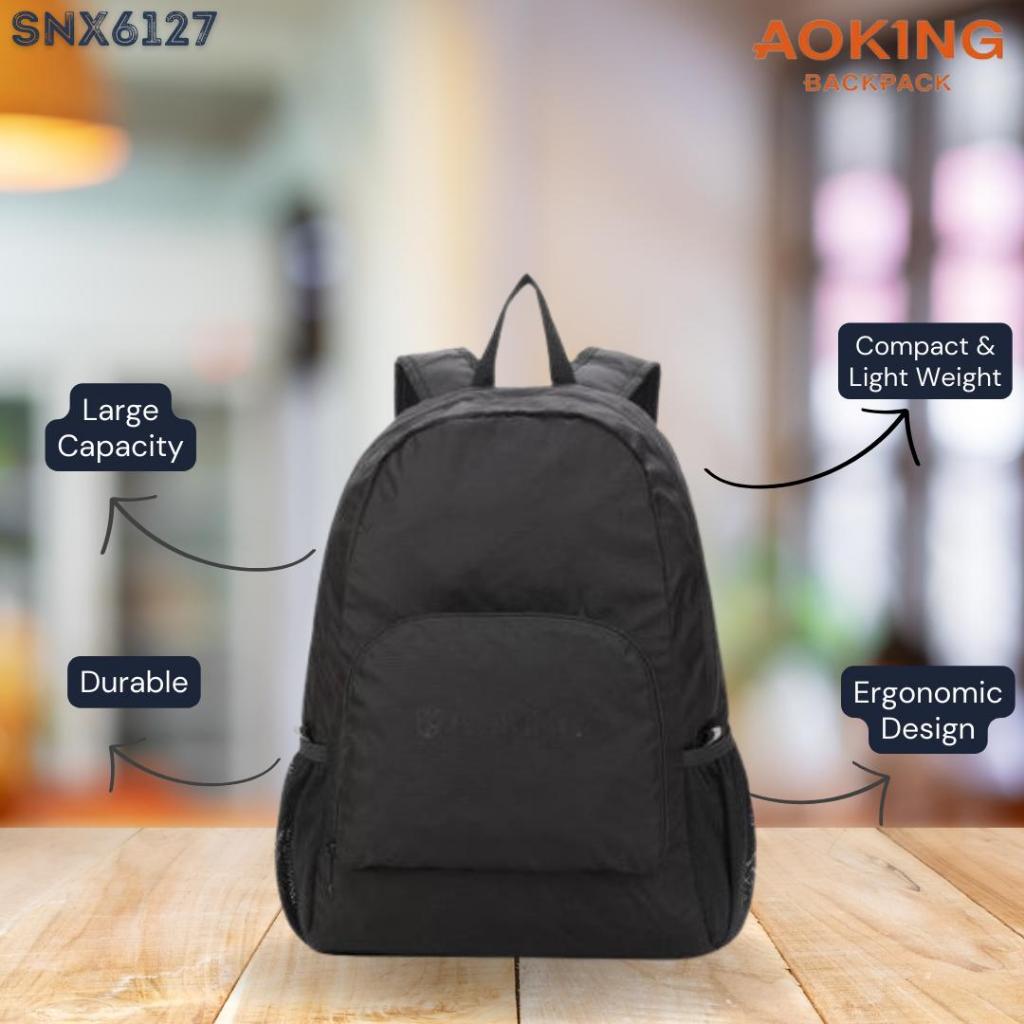 

Flash Deal Tas Ransel AOKING Travel Laptop Pria / Wanita Hitam besar Kanvas Tas Kantor SNX6127