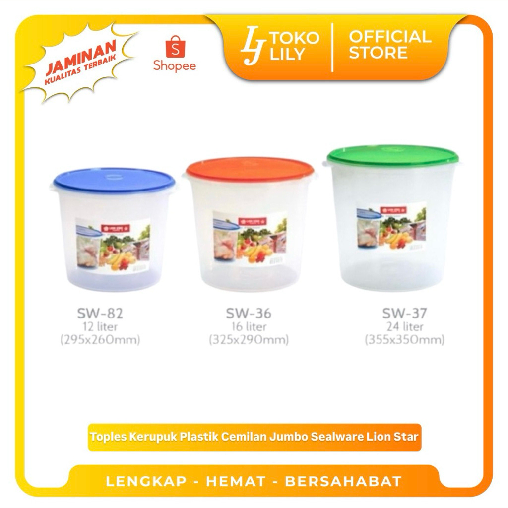 Toples Kerupuk Plastik Cemilan Jumbo Sealware Lion Star