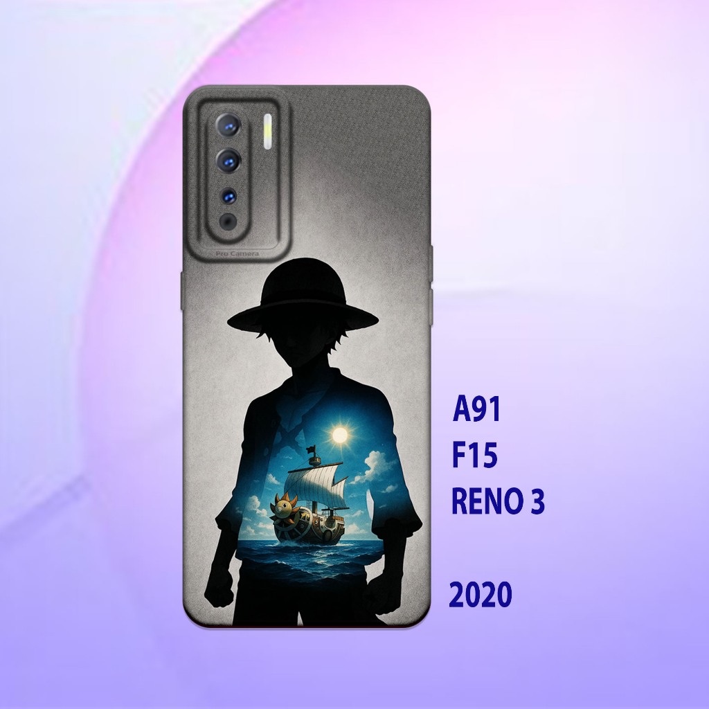 Silikon oppo A91 - oppo F15 - oppo Reno 3 _Casing case Proteksi HP bahan Lentur Tebal  Warna Hitam