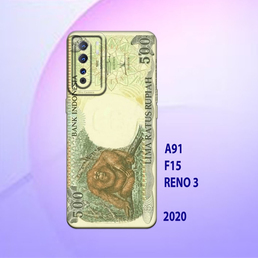 Silikon oppo A91 - oppo F15 - oppo Reno 3 _Casing case Proteksi HP bahan Lentur Tebal Hitam bening