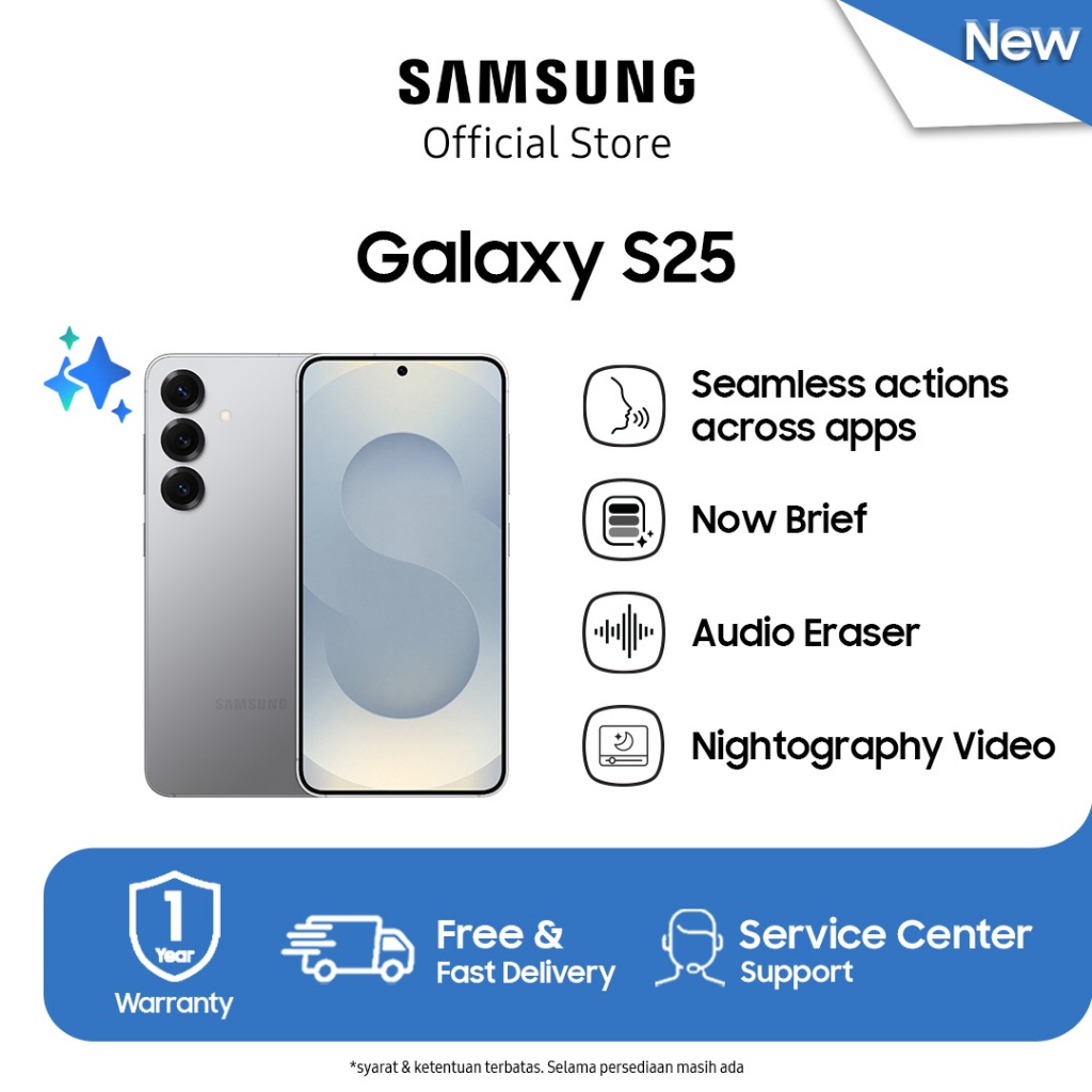 Samsung Galaxy S25 12/256GB - Silver Shadow | Hp AI | Galaxy AI | Snapdragon 8 Elite
