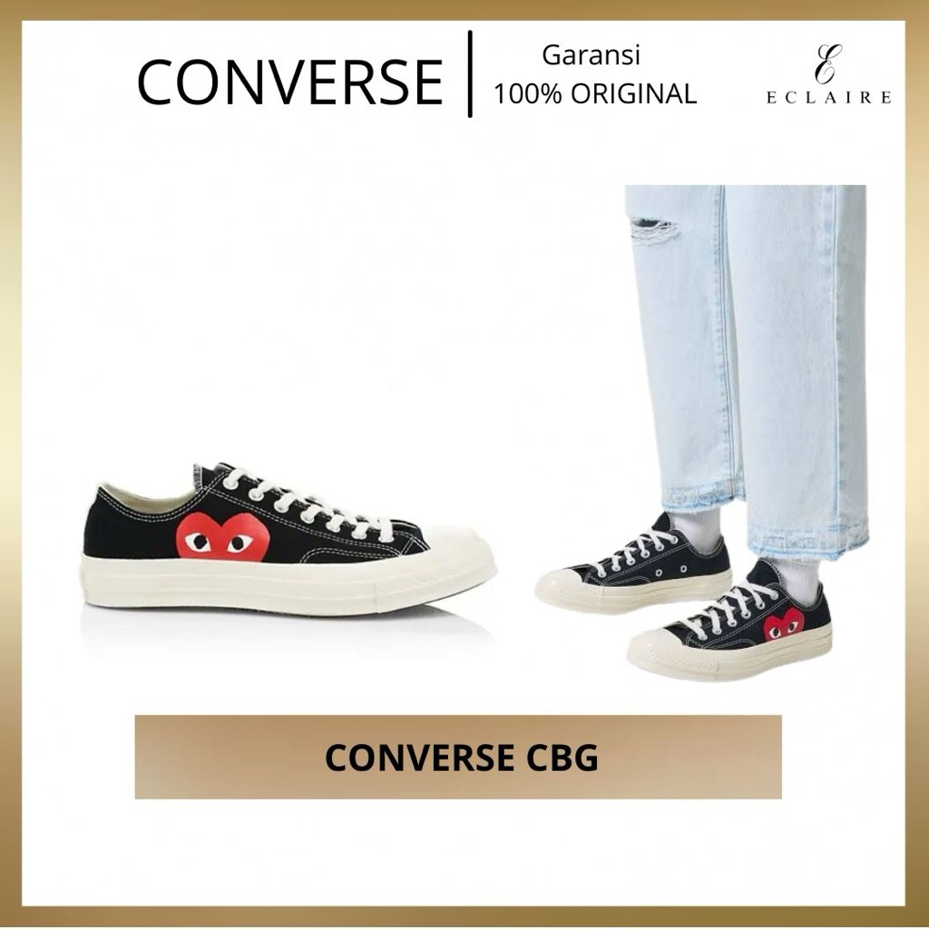 CONVERSE CDG BLACK 100% ORIGINAL