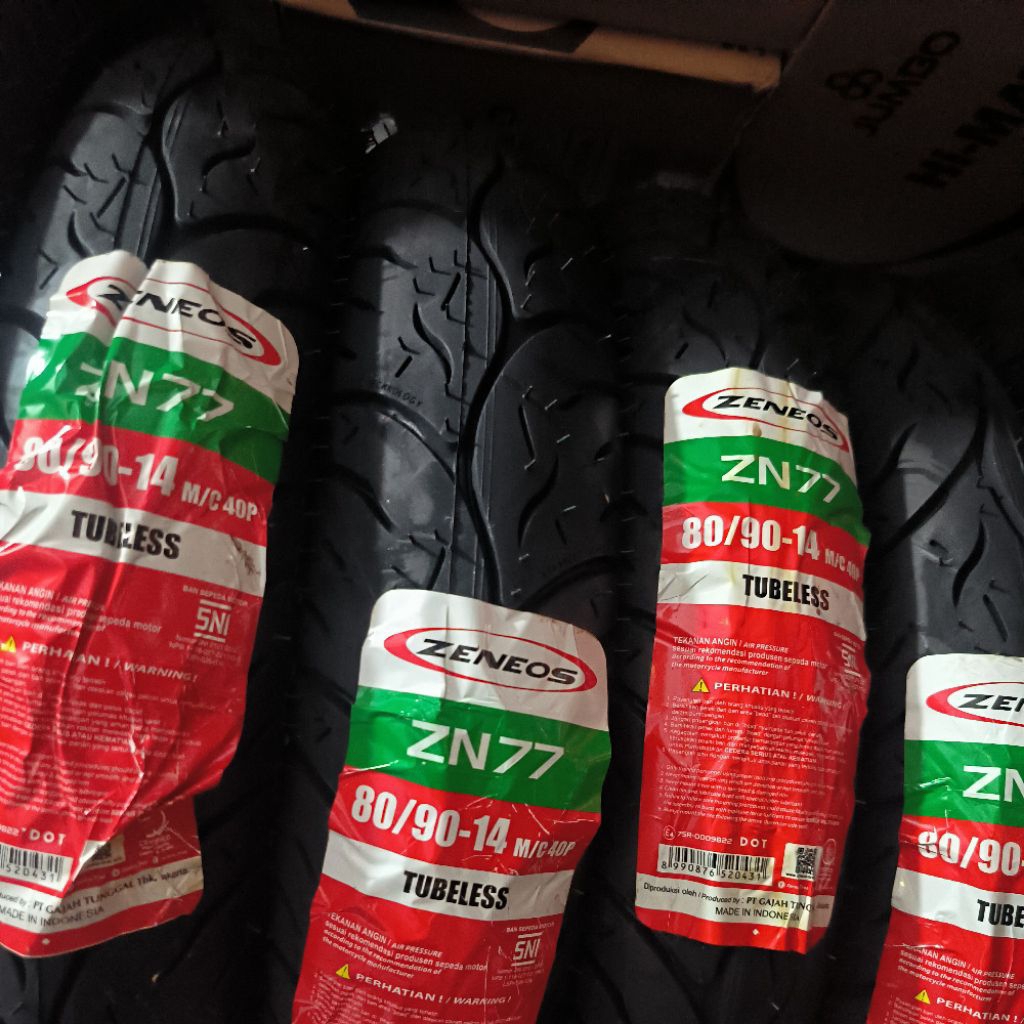 BAN TUBELESS ZENEOS ZN77 80/90/14 90/90/14 BAN TUBELESS STANDAR MATIC
