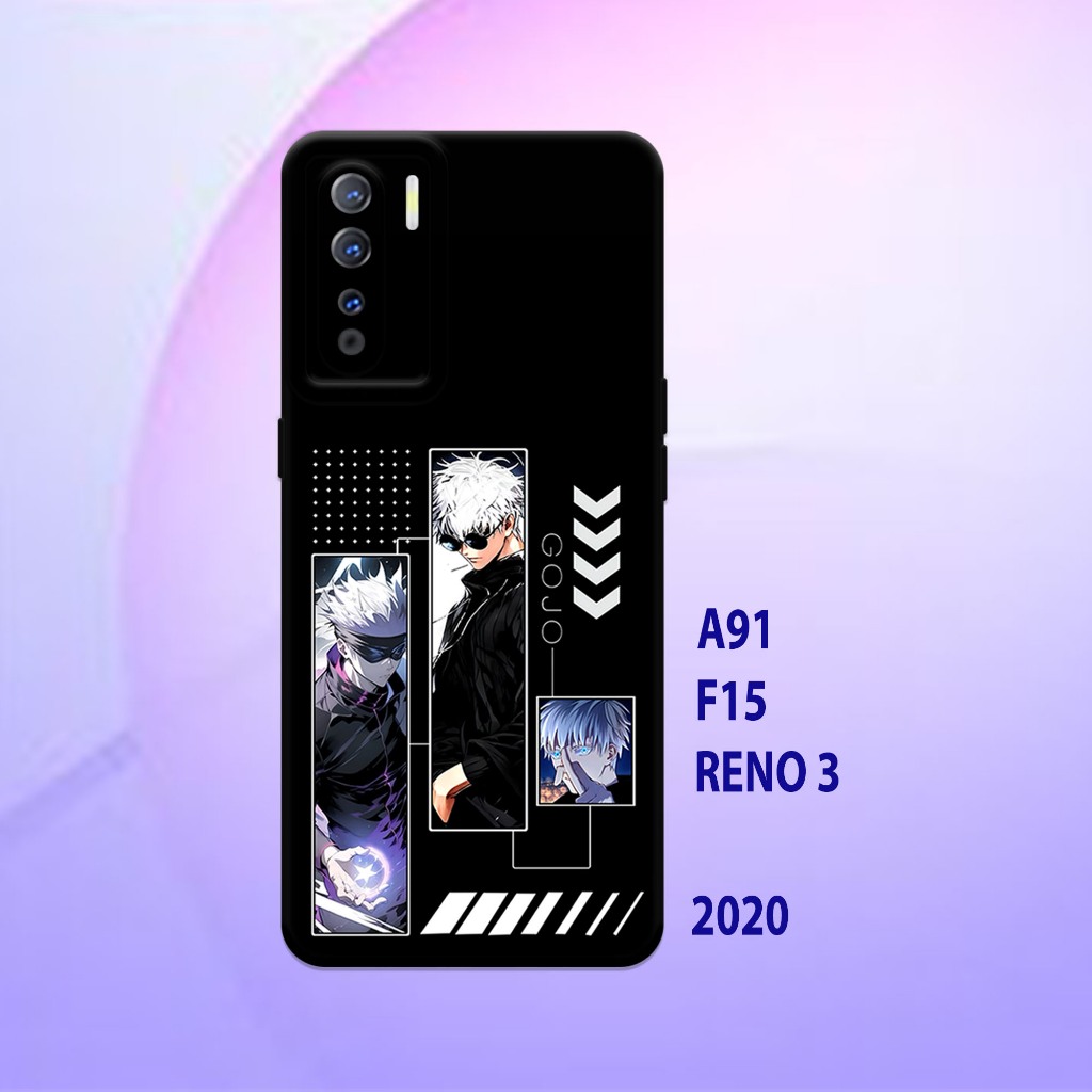 Silikon oppo A91 - oppo F15 - oppo Reno 3 _Casing case Proteksi HP bahan Lentur Tebal  Warna Hitam