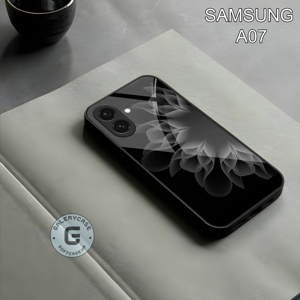 Soft case Glass Samsung A07 Terbaru 2025 - Case Kaca Samsung A07 - Softcase Mewah Elegant full cover