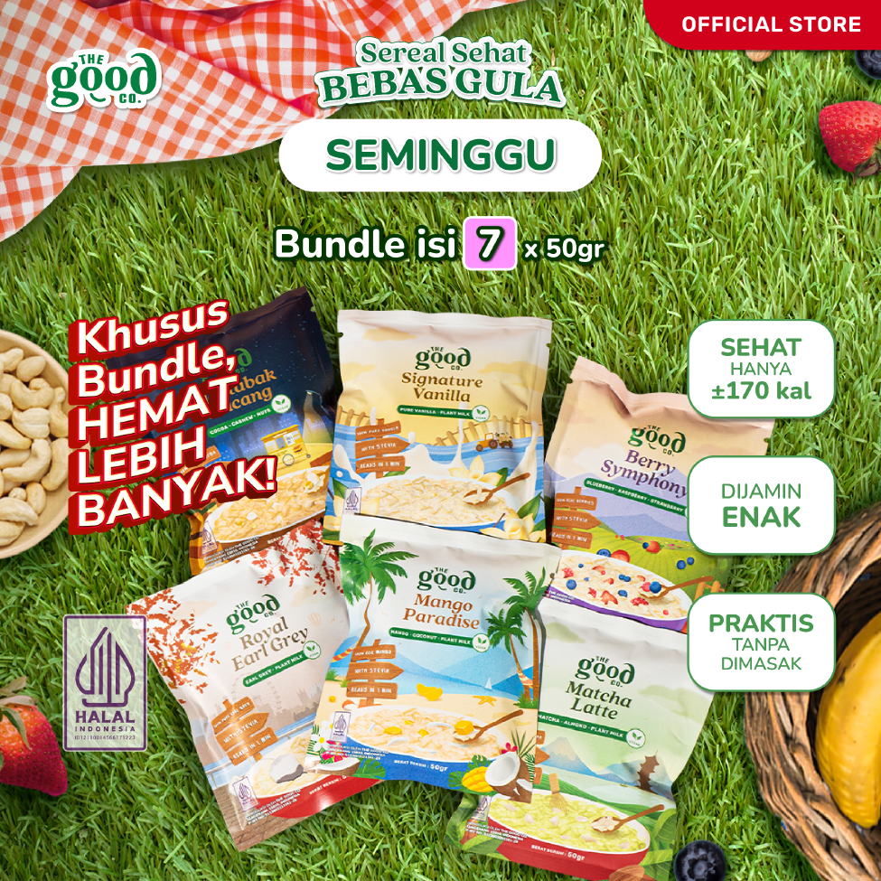 

The Good Co. [SEMINGGU] - Instant Oatmeal Sachet - Sarapan Sehat Bebas Gula - Bundle isi 7