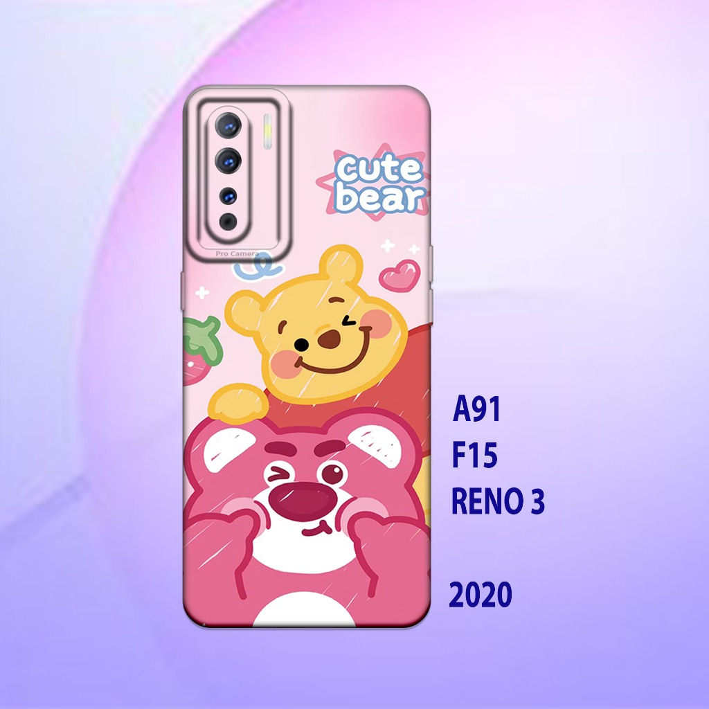 Silikon oppo A91 - oppo F15 - oppo Reno 3 _Casing case Proteksi HP bahan Lentur Tebal Hitam bening