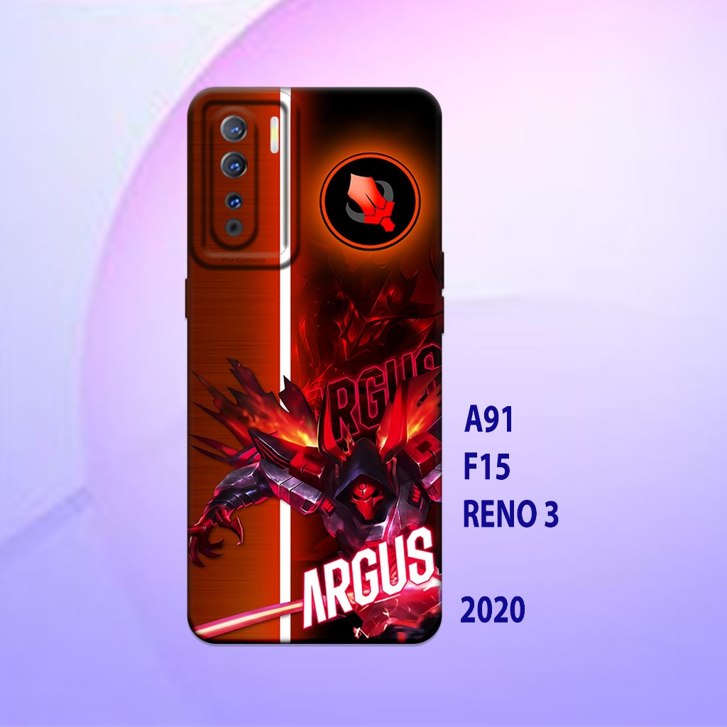 Silikon oppo A91 - oppo F15 - oppo Reno 3 _Casing case Proteksi HP bahan Lentur Tebal  Warna Hitam