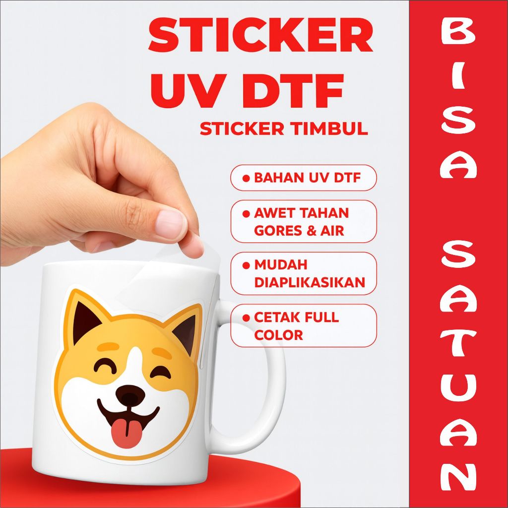

Sticker Timbul Anti Air dan Gores Waterproof Bisa Satuan [UV002]