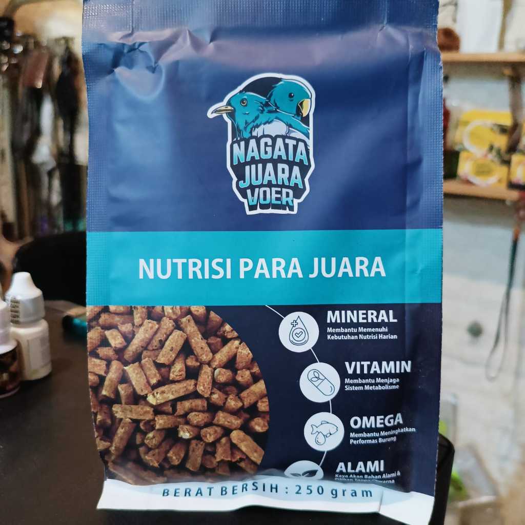 Nagata Juara Voer Nutrisi Para Juara untuk Burung Murai Batu Kacer Cendet & Semua Burung Kicau 250g 
