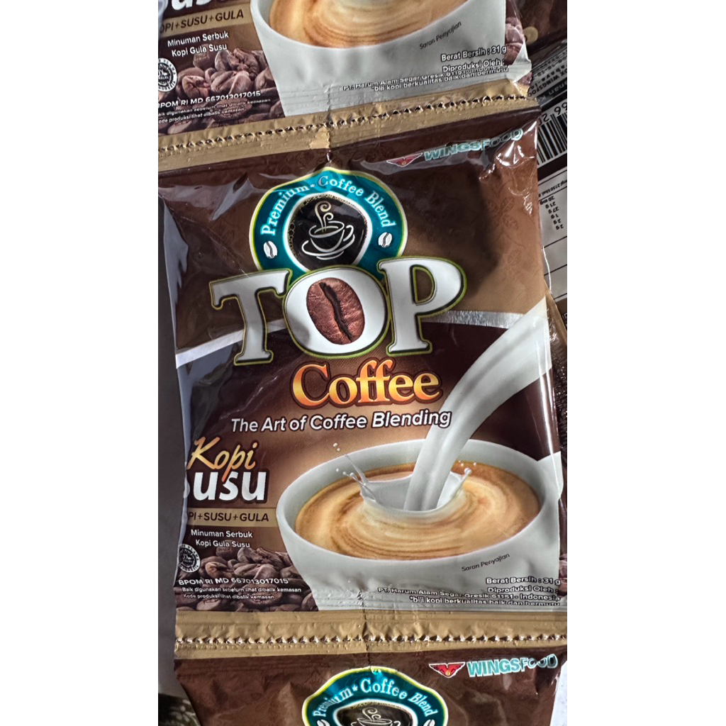 TOP COFFEE KOPI SUSU 31G – PERPADUAN KOPI, SUSU & GULA NIKMAT