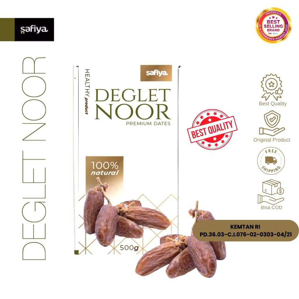 

Safiya Kurma Tunisia Tangkai 1 Kg Deglet Noor Premium