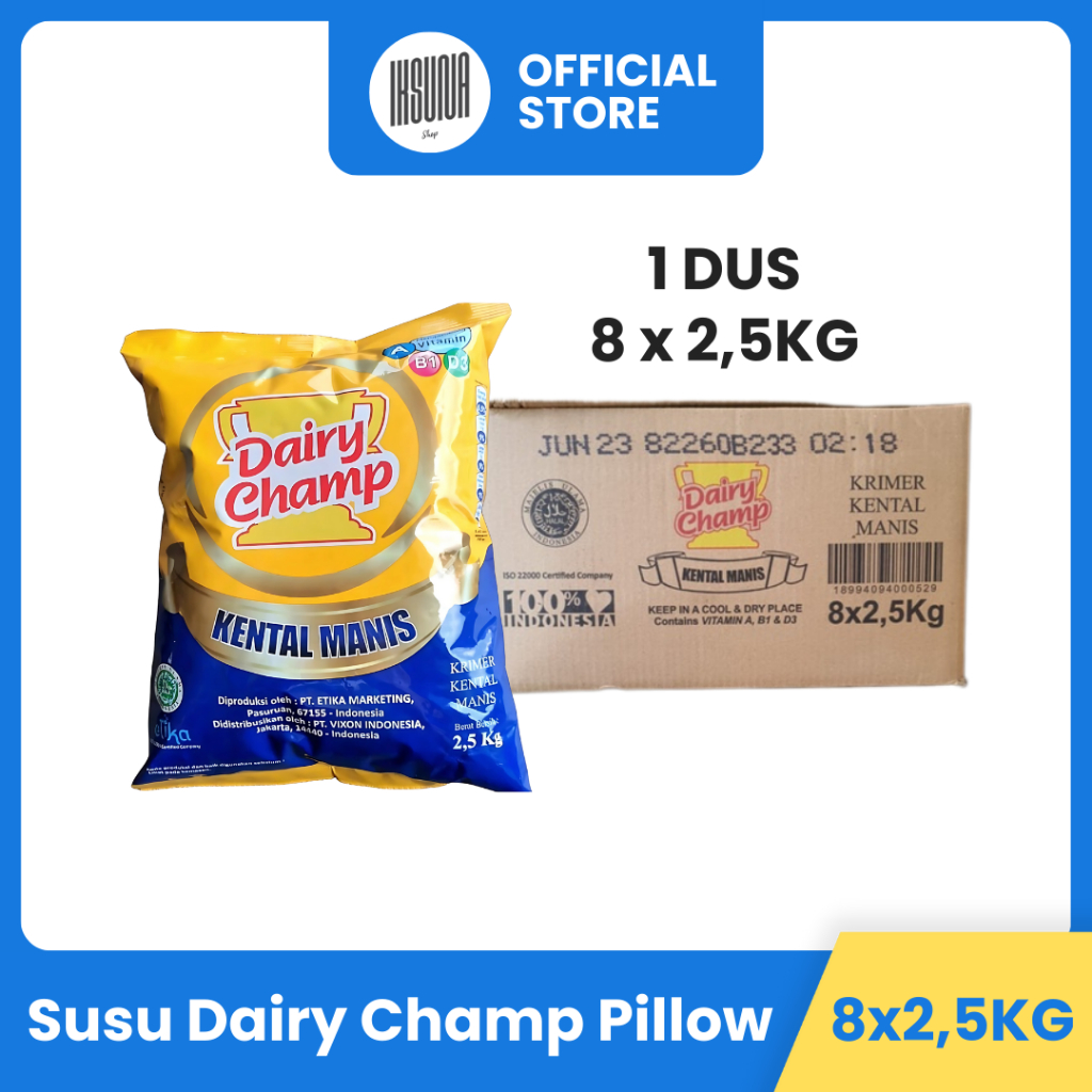 

1 Dus Dairy Champ Pillow 2,5 Kg isi (8pcs) Susu Krimer Kental Manis SKM