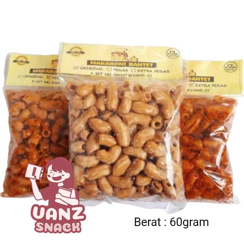 

Makaroni Bantet Tasikmalaya Cemilan Gurih Pedas 60 Gram Snack Tradisional