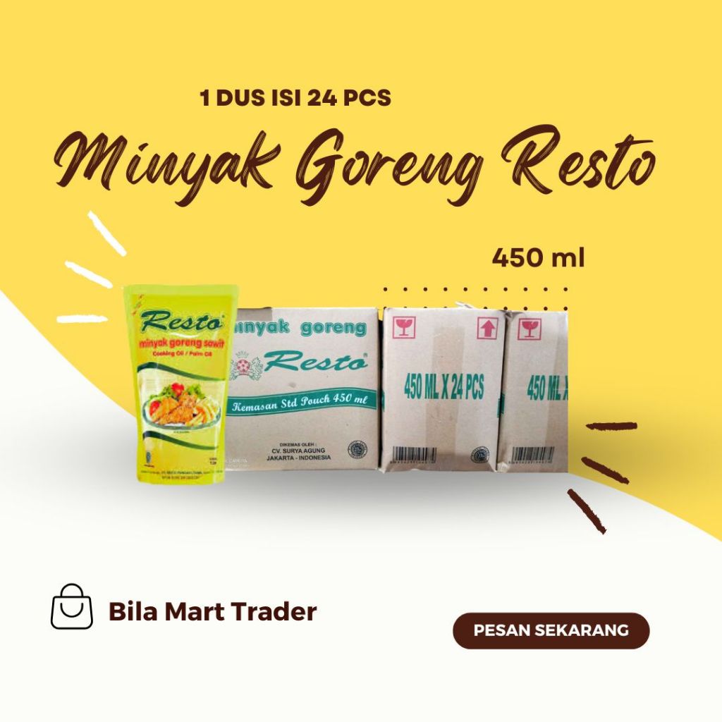 

Minyak goreng resto 450ml 1 dus 24pcs