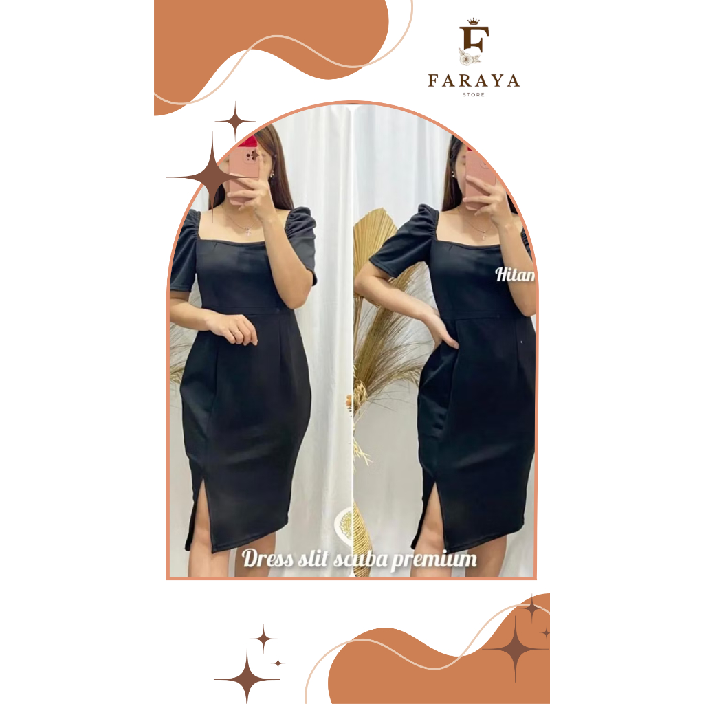 Dres Wanita  vintage scuba / Dres bodycon bahan scuba  / Dres wanita kekinian / Dres korea