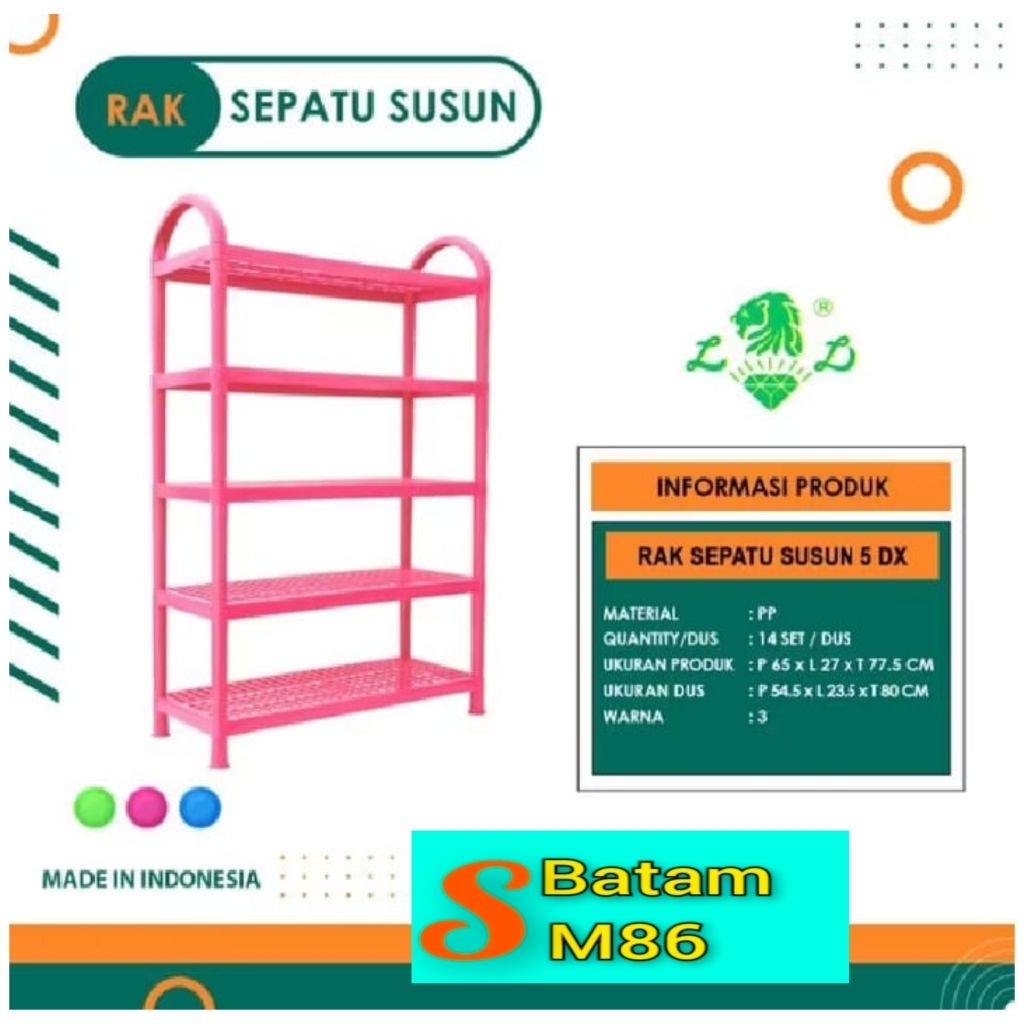 RAK SEPATU PLASTIK WARNA WARNI 5SUSUN,4SUSUSN,3SUSUN /RAK PLASTIK SANDAL MURAH (BATAM)